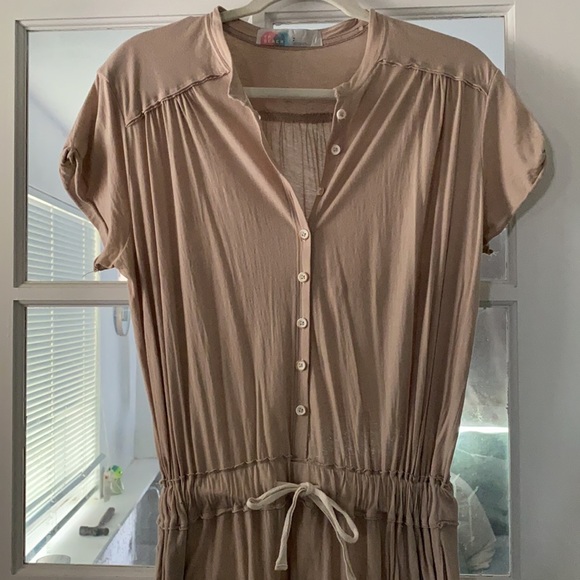 Free People Beach tan button down midi dress - Picture 2 of 6